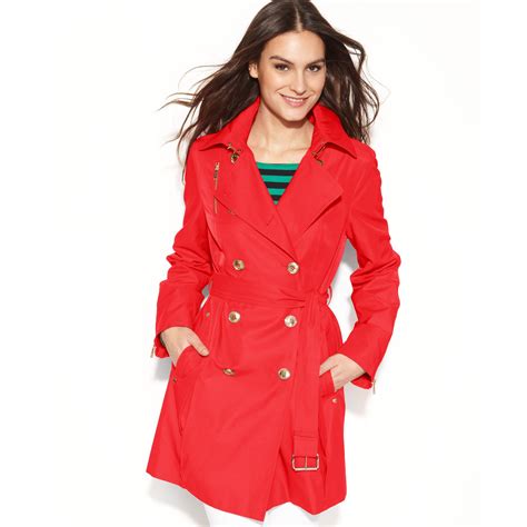 michael kors raincoat red|michael kors raincoat women.